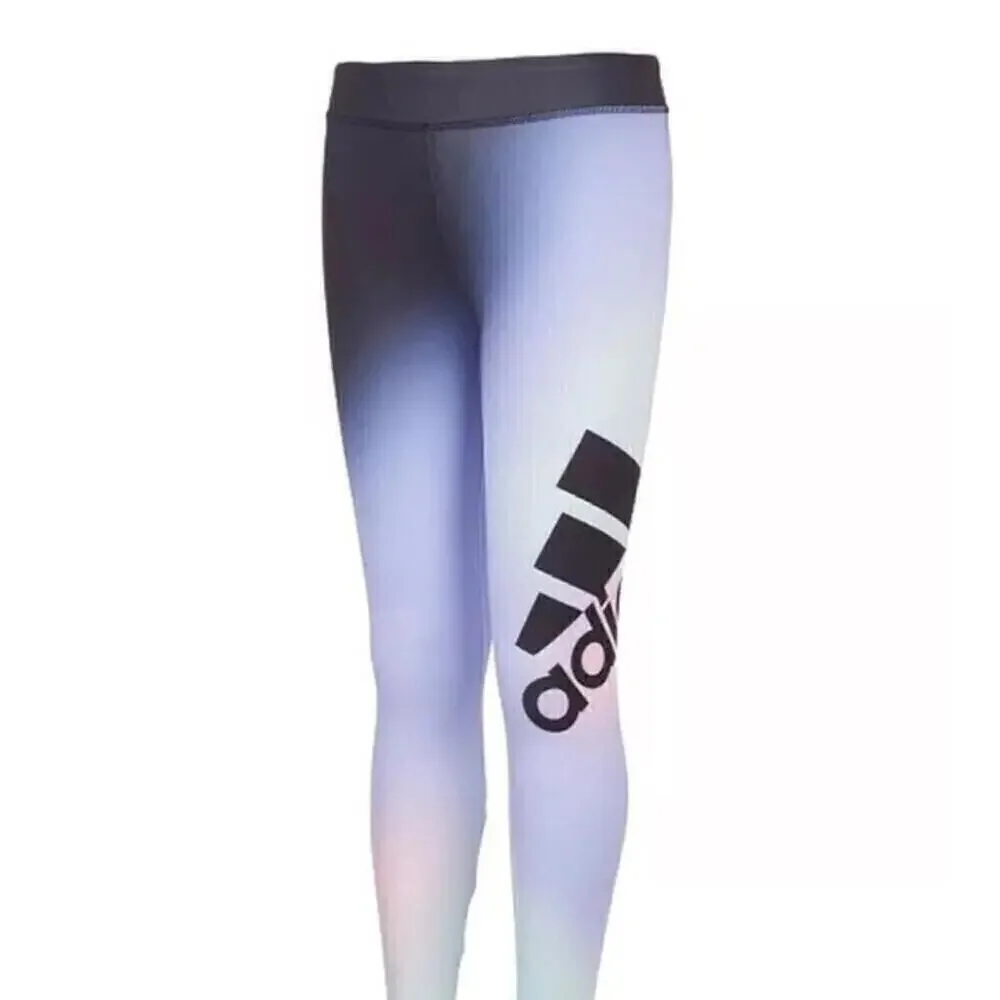 ADIDAS Little Girls AEROREADY Ombre Graphic Tight, leggings,workout pants size 4